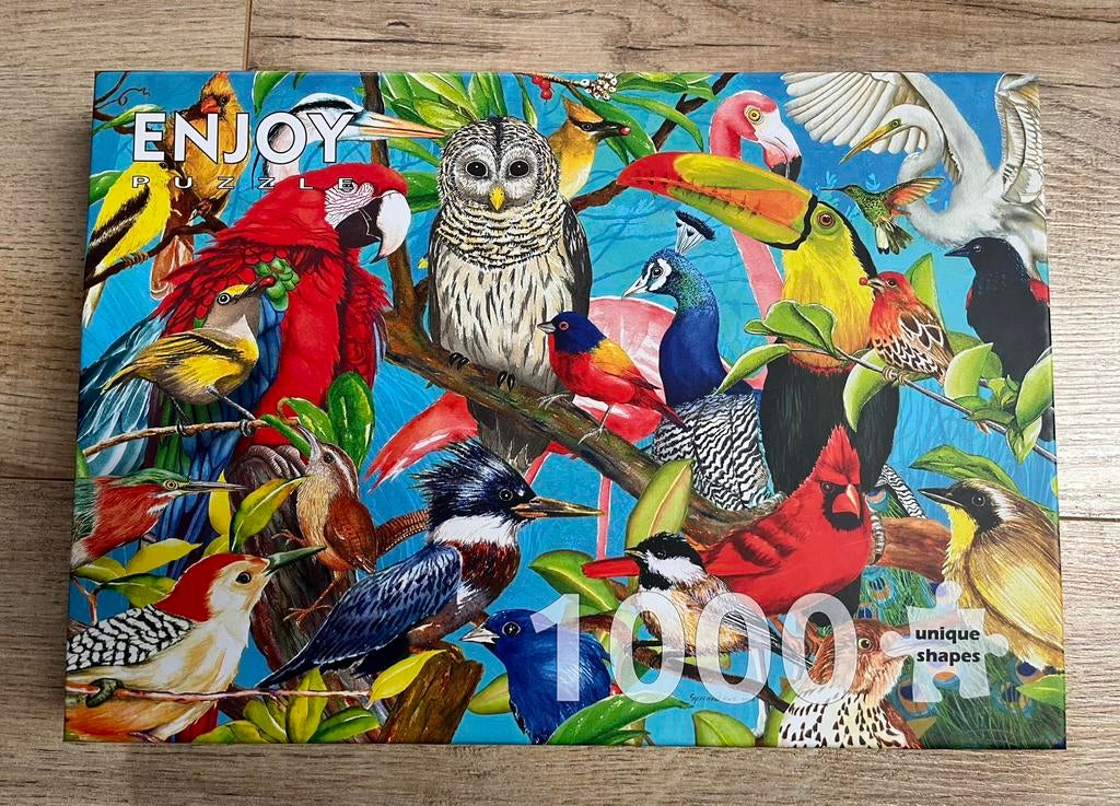 ENJOY puzzel 1000 stukjes Feathered Fenzy, Ophalen of Verzenden, 500 t/m 1500 stukjes, Zo goed als nieuw