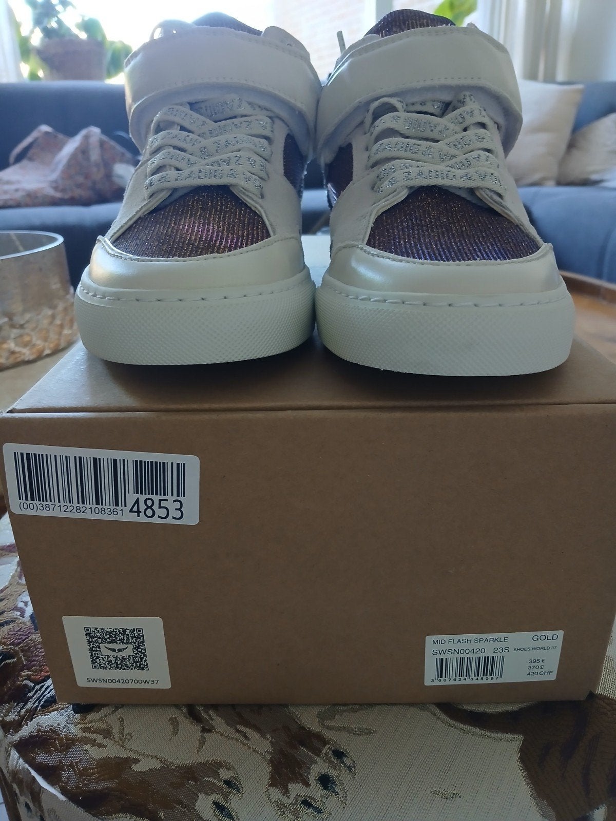 Nieuwe Zadig & Voltaire  Mid Flash Sparkle  maat 37, Ophalen of Verzenden, Nieuw, Wit, Sneakers of Gympen