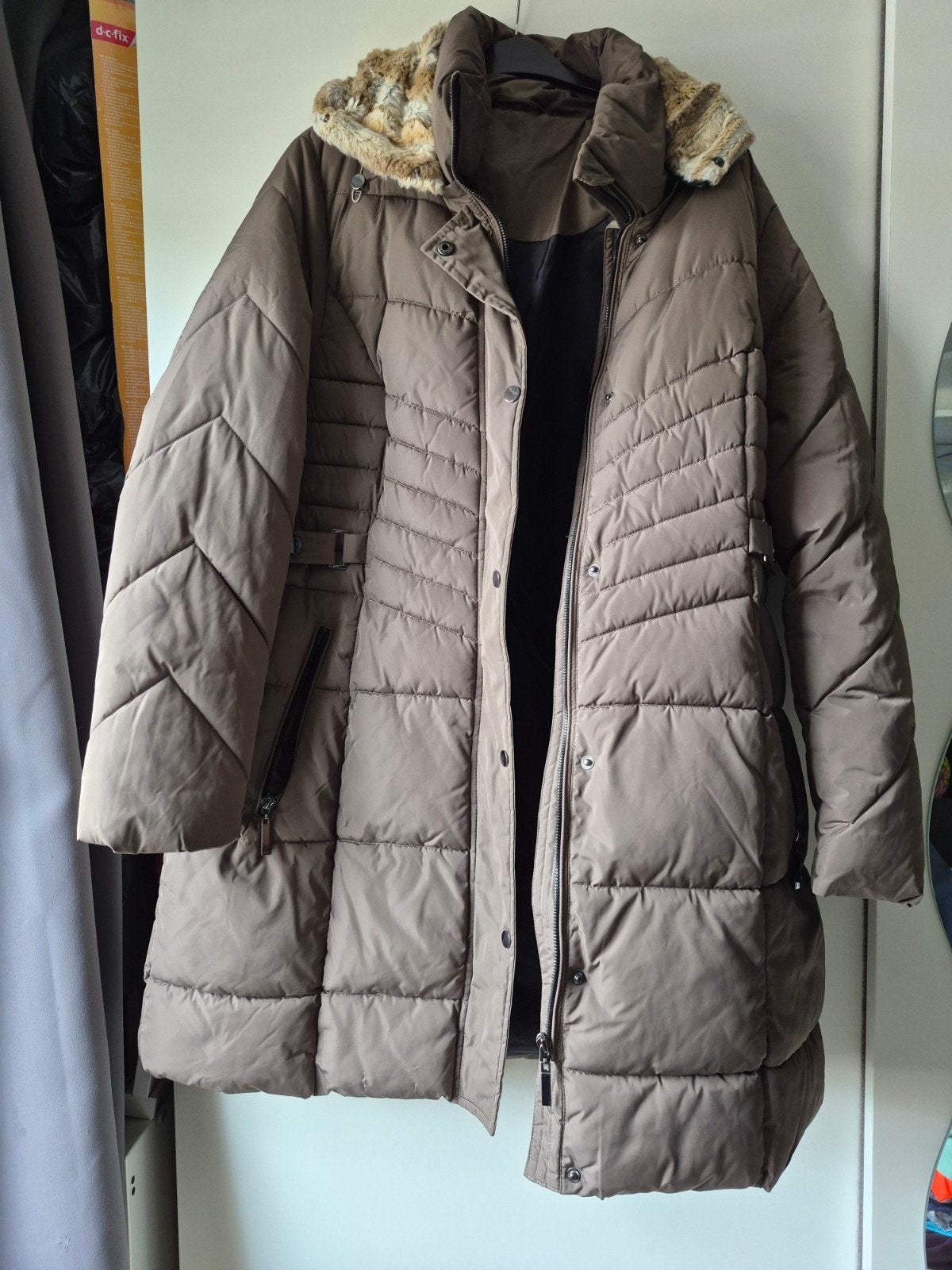 taupe kleurige warme winterjas. maat XL, Bruin, Verzenden, Maat 46/48 (XL) of groter, Miss Etam