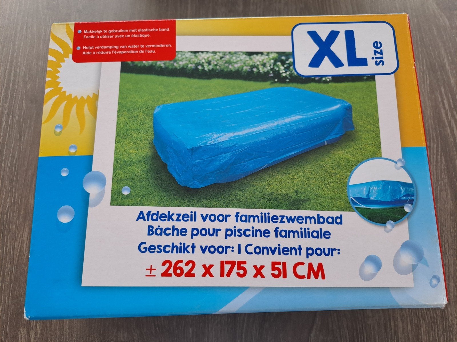 XL Afdekzeil voor familiezwembad 262x175x51 CM, Ophalen of Verzenden, Nieuw, Afdekzeil