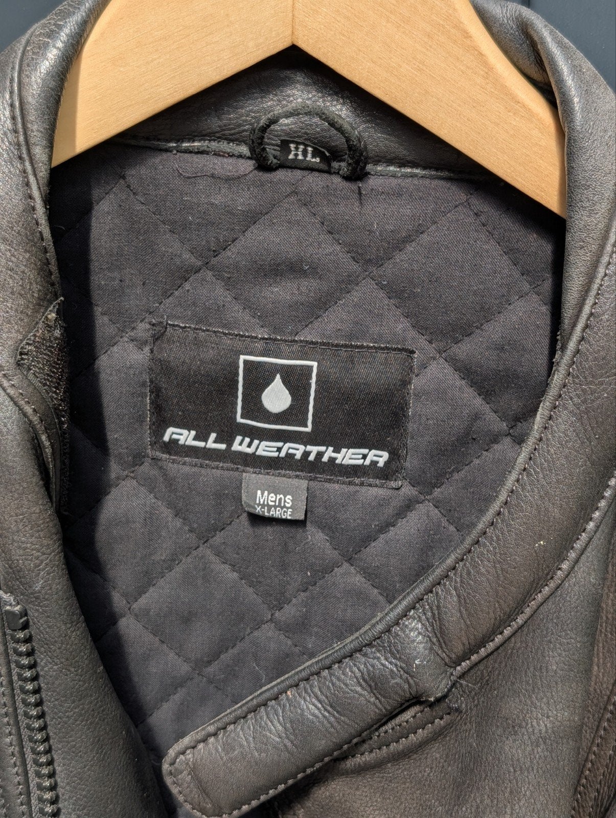 Vintage All Weather Leren Motorjas - Maat XL, Jas | leer, Ophalen of Verzenden, Tweedehands, Heren