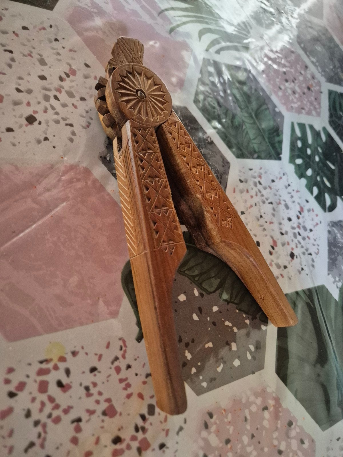 Vintage houten notenkraker handgesneden houtsnijwerk, Antiek en Kunst, Ophalen of Verzenden