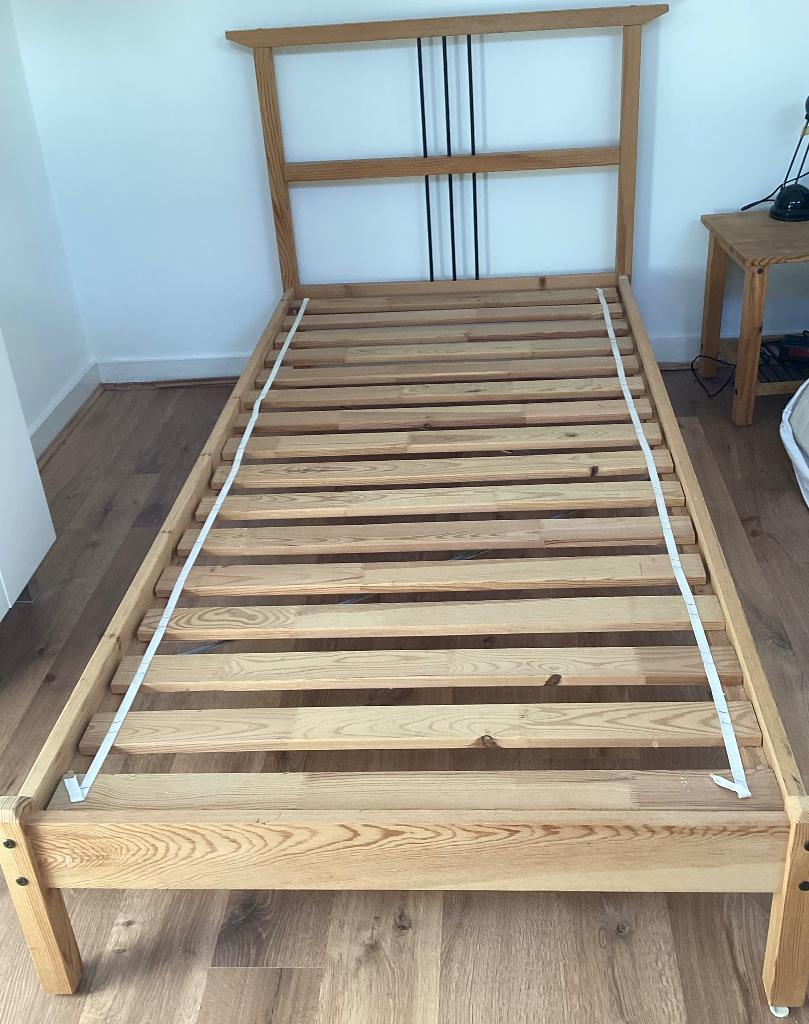 1 persoons Ikea bed, Ophalen, Gebruikt, 90 cm, Hou