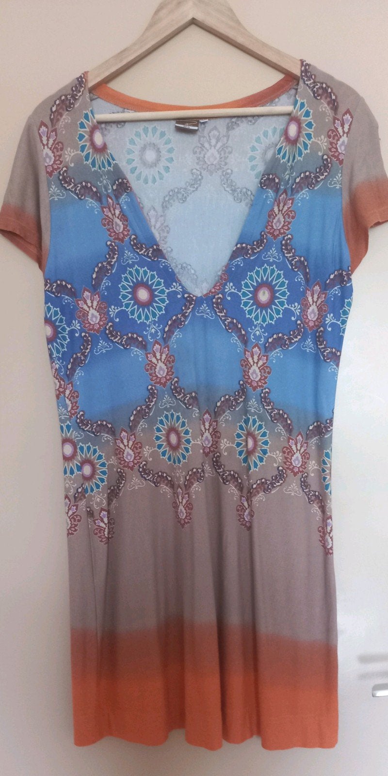 M&S Mode Kleurrijke Paisley Jurk met V-hals – Maat S, Meerkleurig, Ophalen of Verzenden, MS Mode, Maat 36 (S)