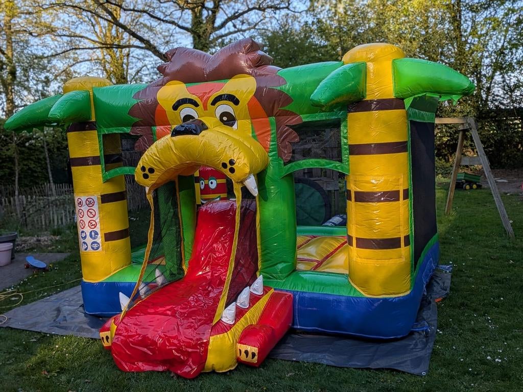 Springkussen Leeuw met glijbaan, Ophalen of Verzenden, Nieuw, Overige