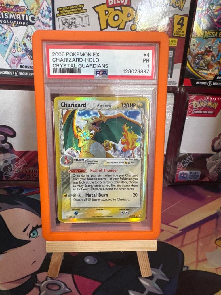 2006 Pokémon EX Crystal Guardians Charizard Holo PSA 4, Verzenden, Gebruikt, Losse kaart, Foil