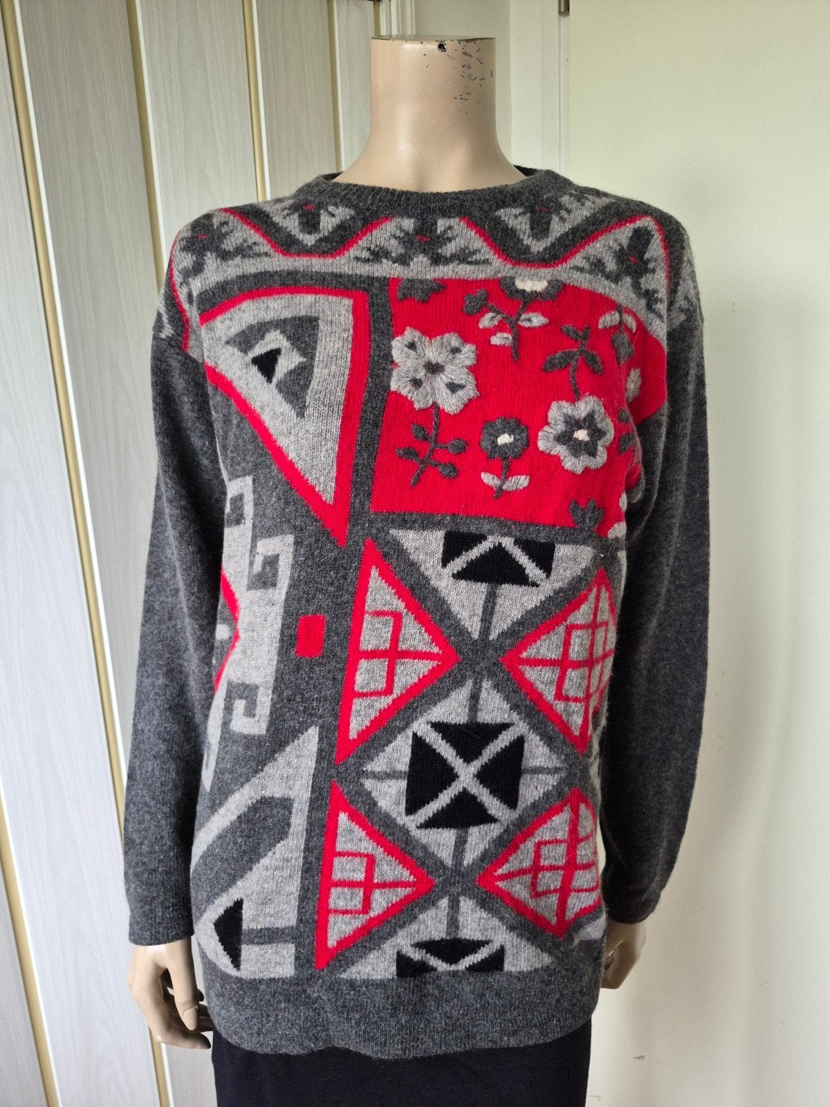 Vintage 80s Giannina trui lamswol angora maat M/L IT48, Kleding | Dames, Maat 42/44 (L), Ophalen of Verzenden, Zo goed als nieuw