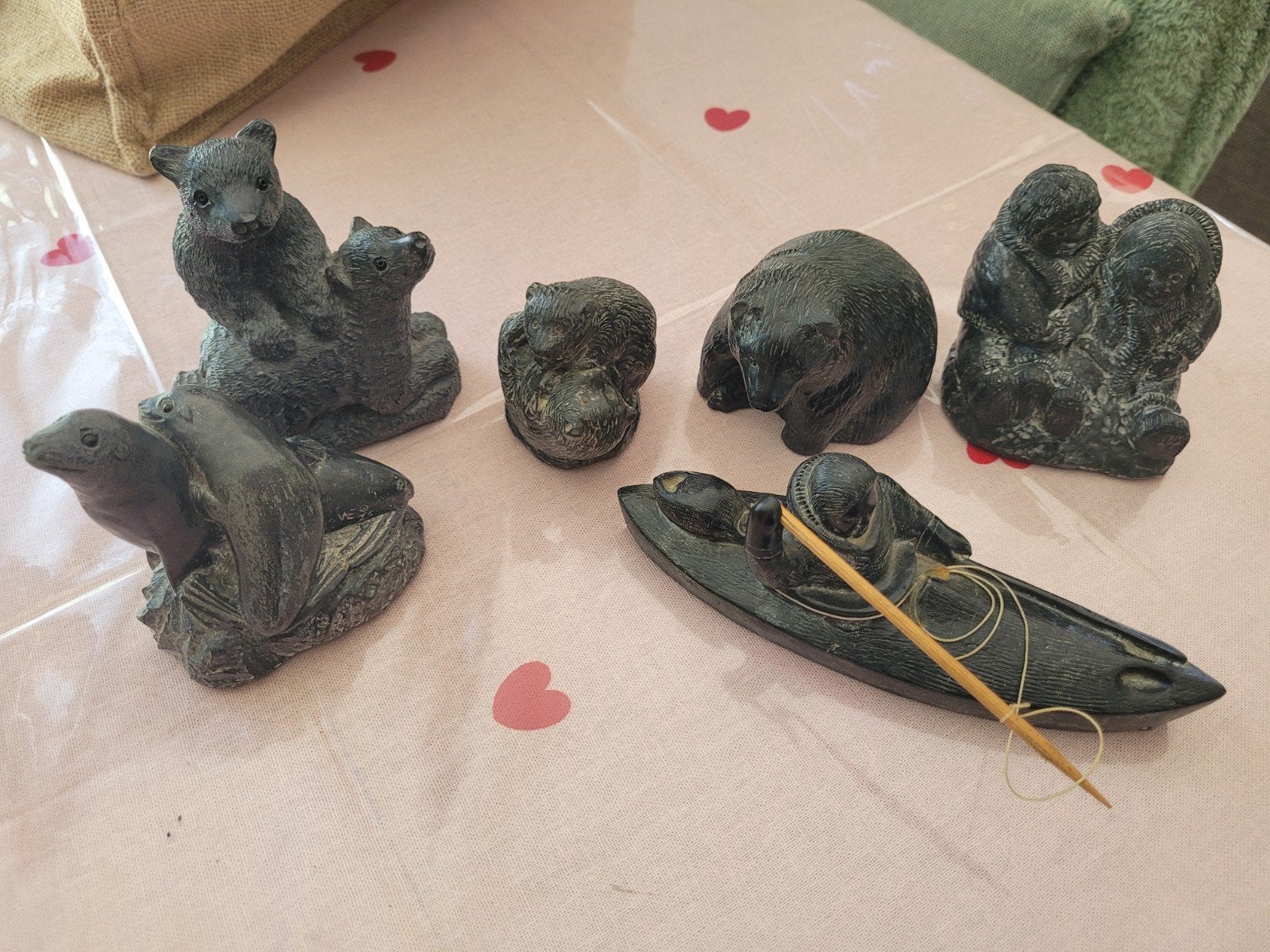 The wolf sculptures.  Canada, enuit, Verzamelen, Beelden en Beeldjes, Ophalen, Zo goed als nieuw, Dier