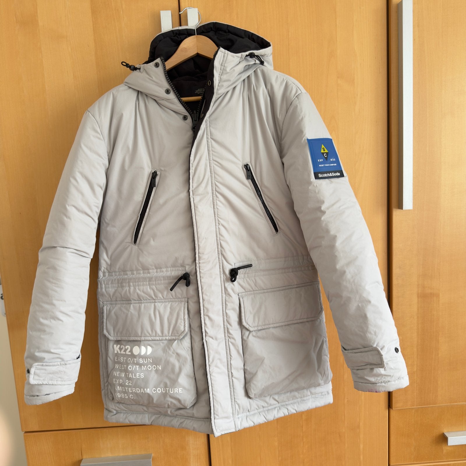 Scotch & Soda omkeerbare winterjas - 1x gedragen, Ophalen of Verzenden, Zo goed als nieuw, Grijs
