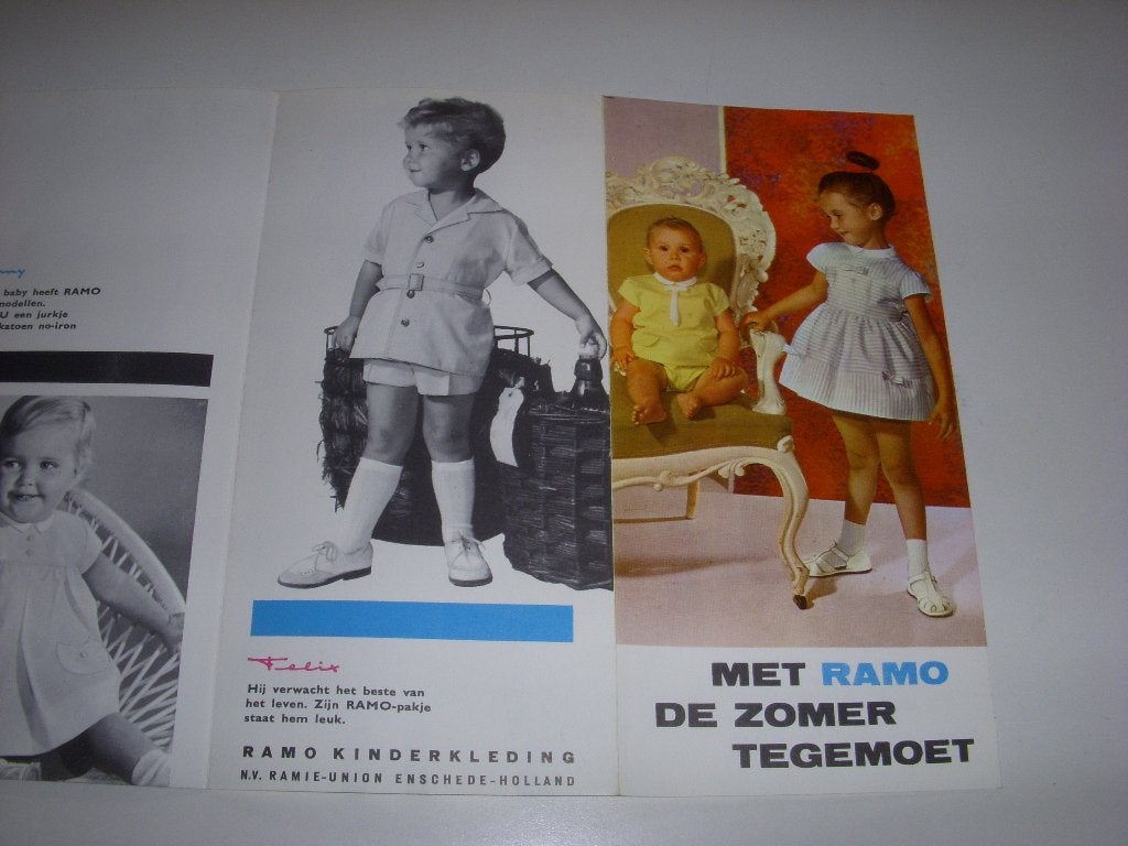LEUKE reclamefolder RAMO kinderkleding Enschede jaren 60, Antiek en Kunst, Curiosa en Brocante, Ophalen of Verzenden