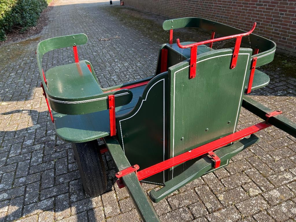 ponykar en zwart lederen tuig, Ophalen of Verzenden, Gebruikt, Recreatie