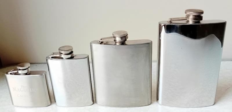 4 Drank flessen stainless steel, Antiek en Kunst, Ophalen of Verzenden
