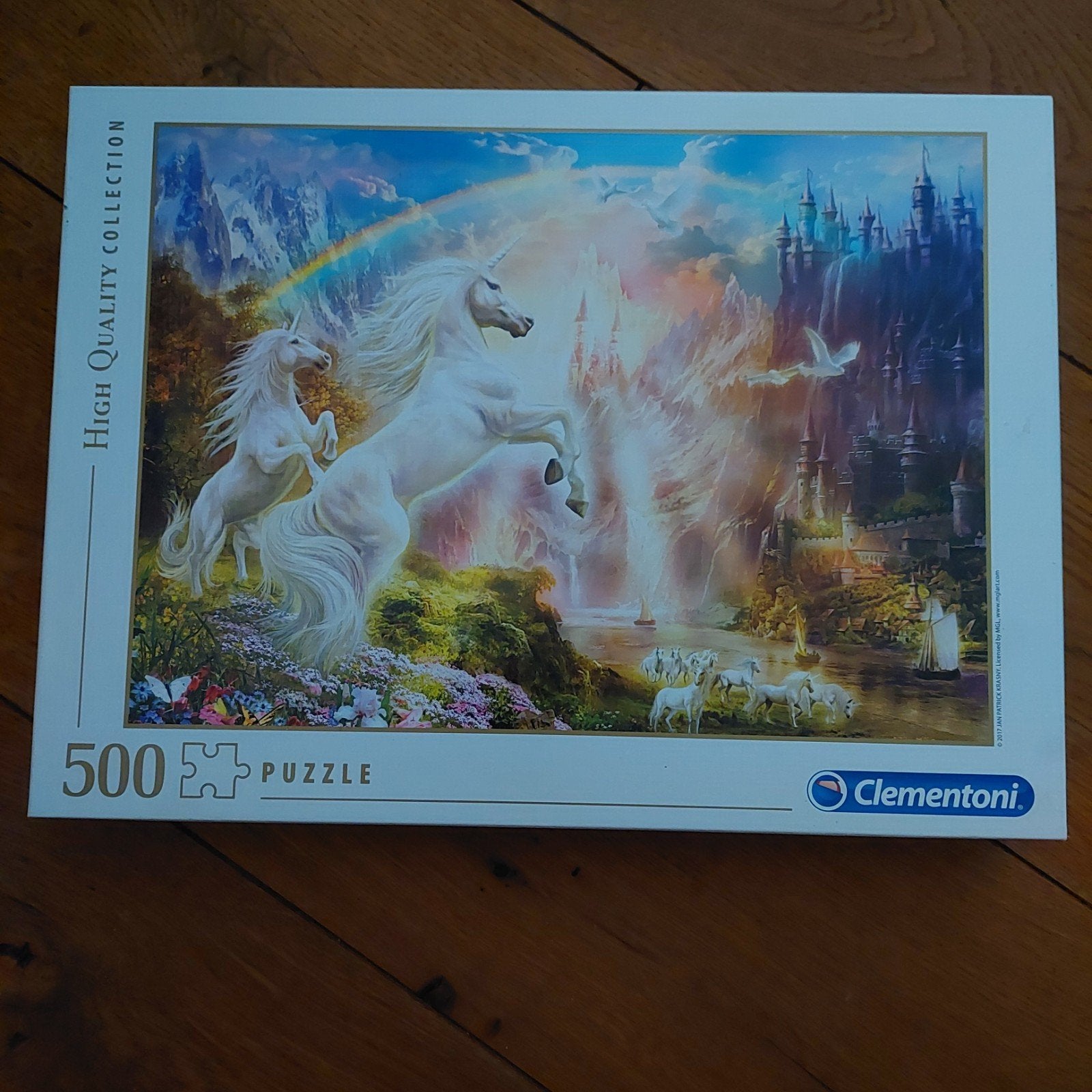 Puzzel eenhoorns en regenboog, 500st, Ophalen of Verzenden