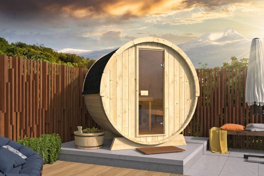 Barrelsauna's laagste prijs en direct leverbaar! Va. 2.849,-, Ophalen of Verzenden, Nieuw, Fins of Traditioneel, Complete sauna