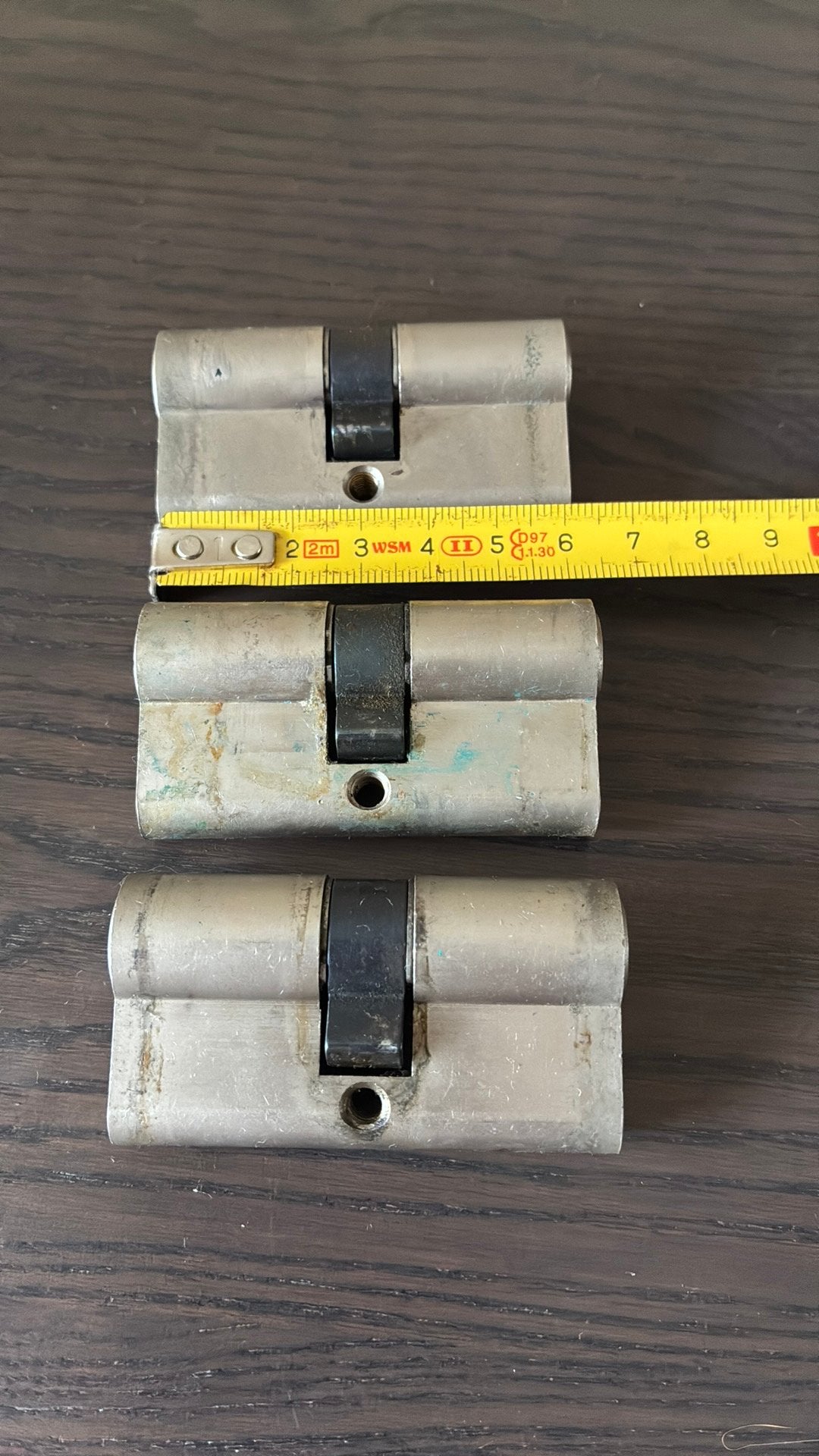 Set van 3 SKG** cilindersloten 30 30 (incl. 6 sleutels), Ophalen, Gebruikt, Slot