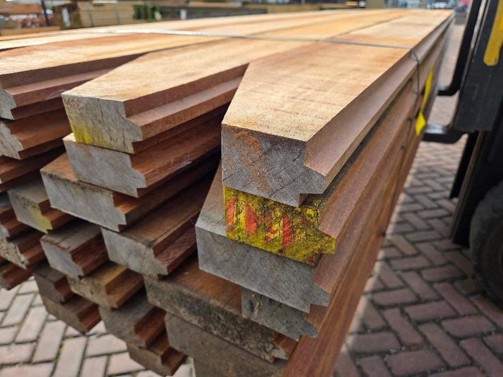 27.33 m2 Azobé hardhouten damwand 5 cm dik - nr: HP81, Tuin en Terras, Palen, Balken en Planken, Ophalen, Planken, Nieuw, Hardhout