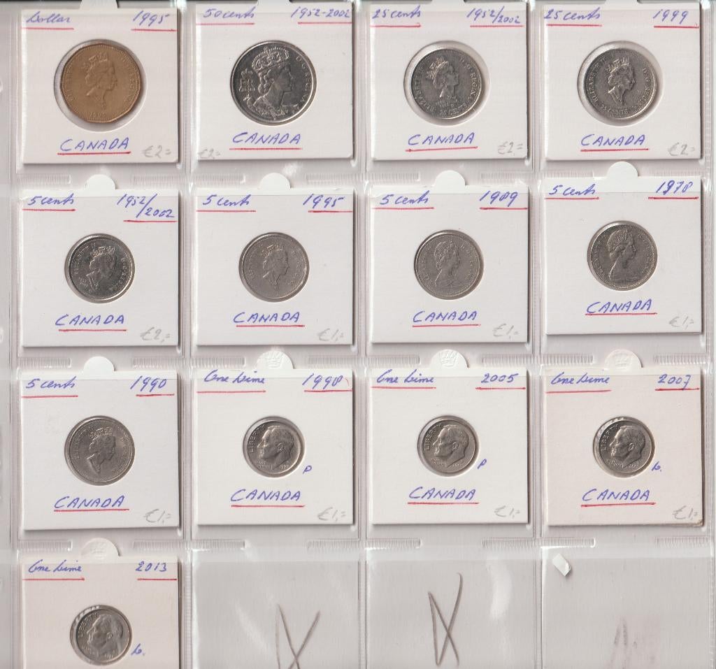 Canada 13 mooie munten, Ophalen of Verzenden, Noord-Amerika