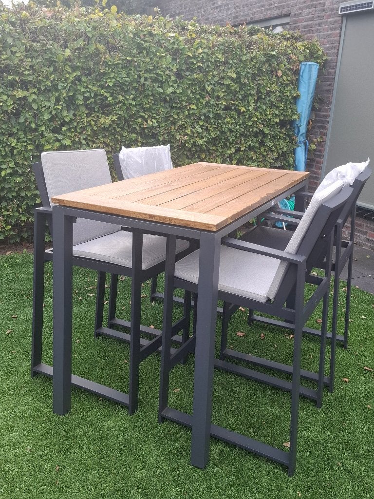 Bellagio bar tuinset, Tuin en Terras, Tuinsets en Loungesets, Ophalen, 4 zitplaatsen, Aluminium, Zo goed als nieuw
