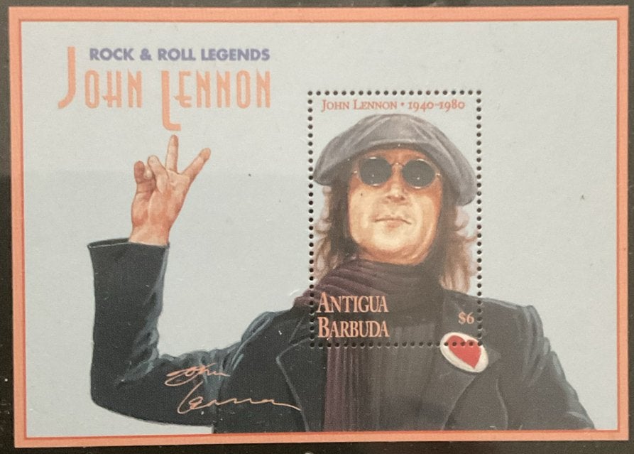 John Lennon postzegel - Rock & Roll Legends Antigua Barbuda, Verzenden, Postfris, Overige thema's