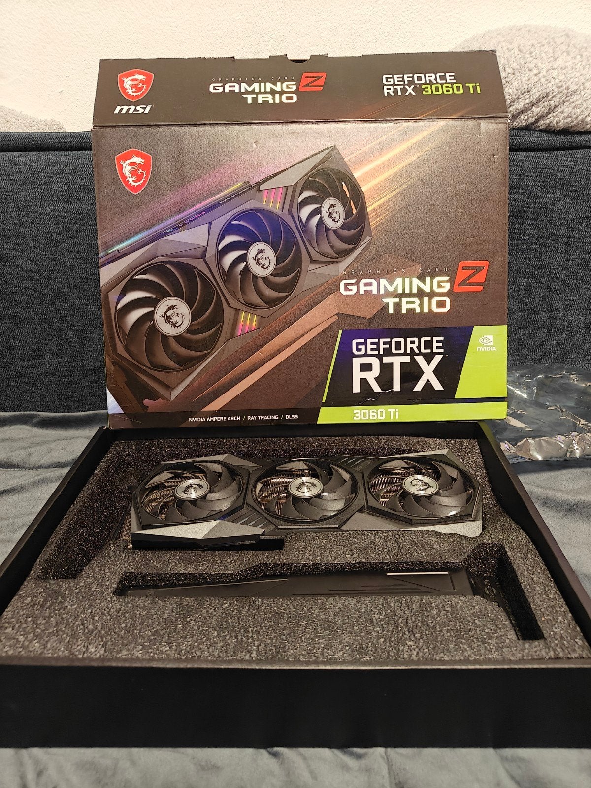 MSI RTX 3060 Ti 8GB LHR Gaming Z Trio - Perfecte staat, Computers en Software, GDDR6, PCI-Express 4, Ophalen of Verzenden, Zo goed als nieuw