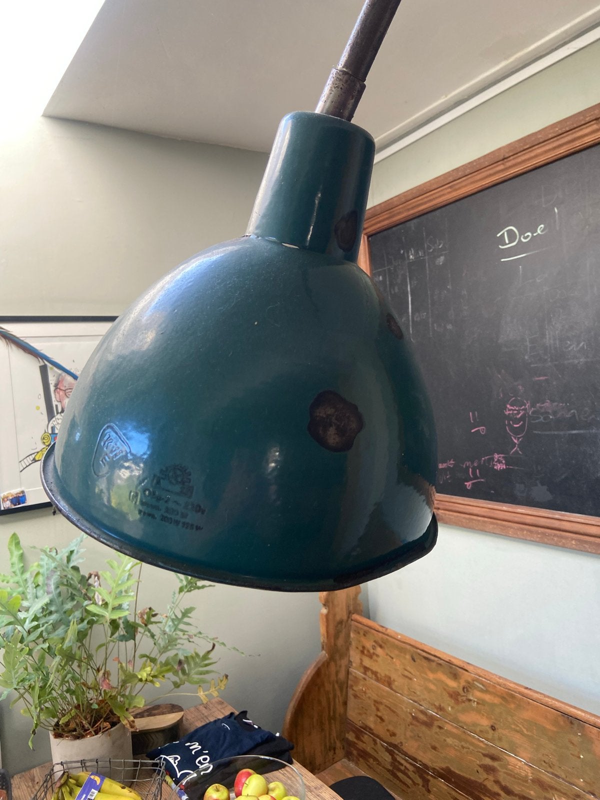 Vintage Industriële Booglamp - Emaille Kap, Ophalen