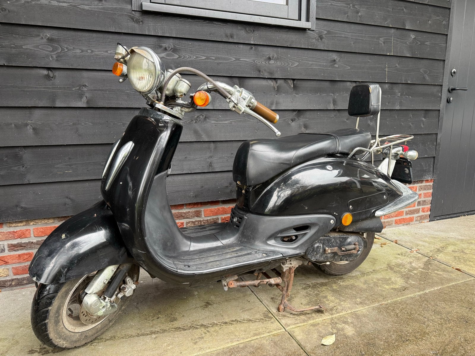 Retro Scooter met Blauw Kenteken - Start en Loopt Perfect, Fietsen en Brommers, Snorfietsen en Snorscooters, Ophalen, Gebruikt