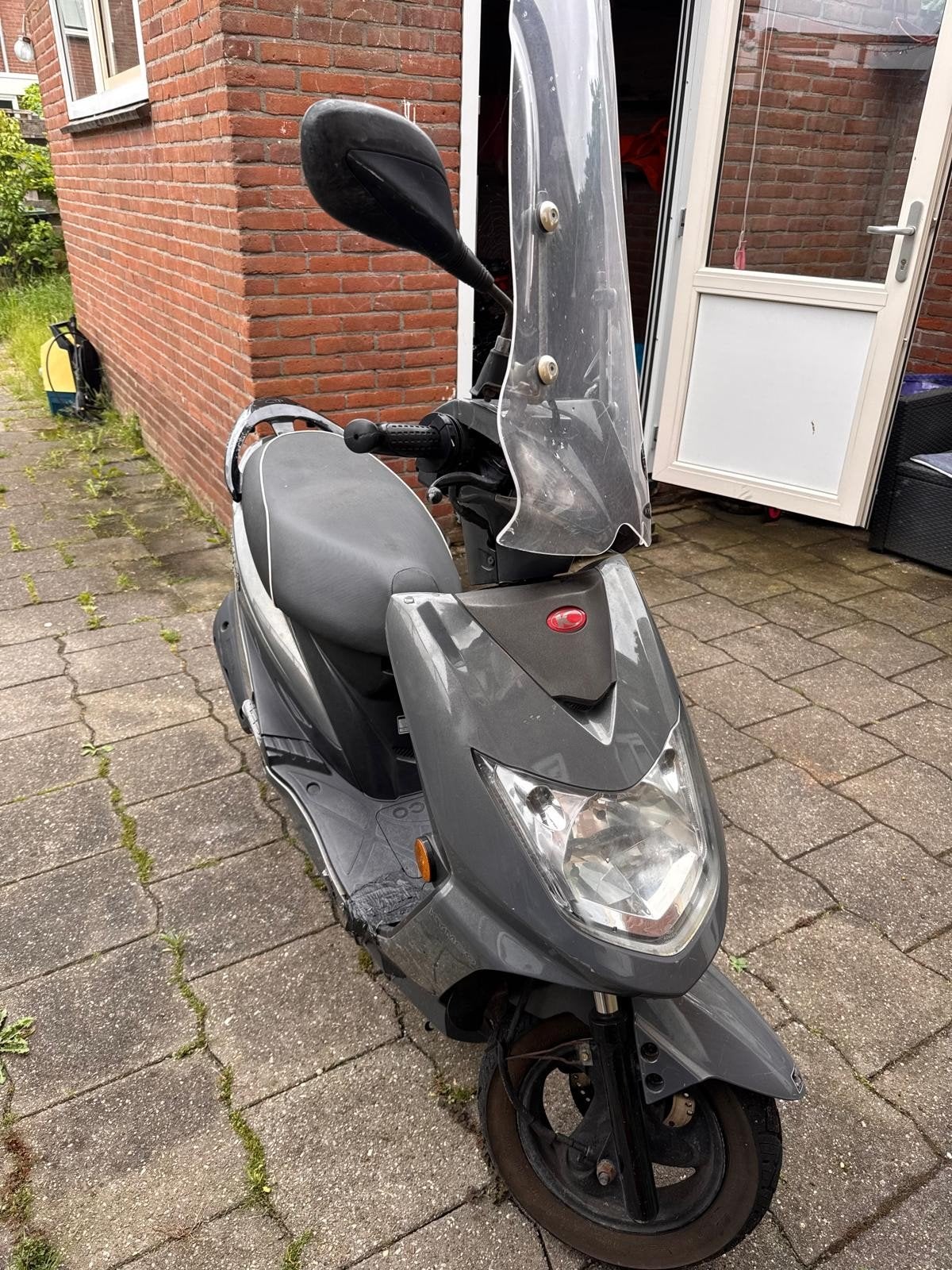 Kymco VP50 Bromscooter - Grijs, Goede Staat, Fietsen en Brommers, Scooters | Kymco, Ophalen, Gebruikt, Overige modellen, Maximaal 45 km/u