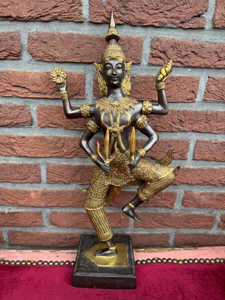 groot bronzen godenbeeld uit India, Weerbestendig, Ophalen of Verzenden, Brons, 20 - 50 cm