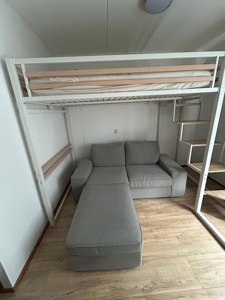 Hoogslaper van 140x200 met evt bank., Ophalen, Hoogslaper, Tweepersoons, 140 cm