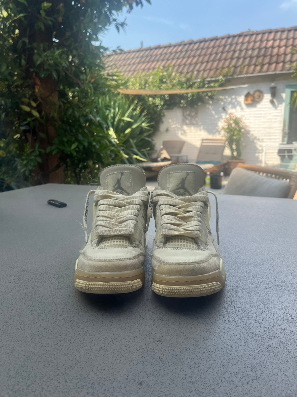 Jordan 4 retro off-white sail, Wit, Ophalen of Verzenden, Sneakers of Gympen, Zo goed als nieuw
