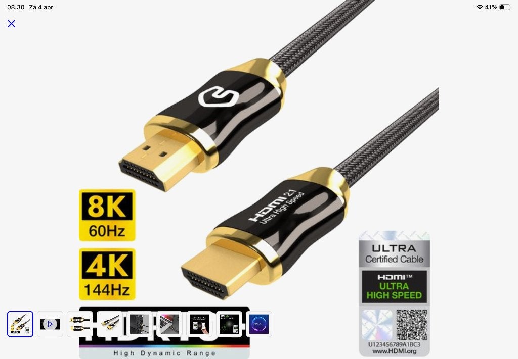 3 meter HDMI 2.1 kabel 48 Gbps 144Hz dolby atmos & hdr10+, Ophalen, Nieuw, 2 tot 5 meter, HDMI-kabel