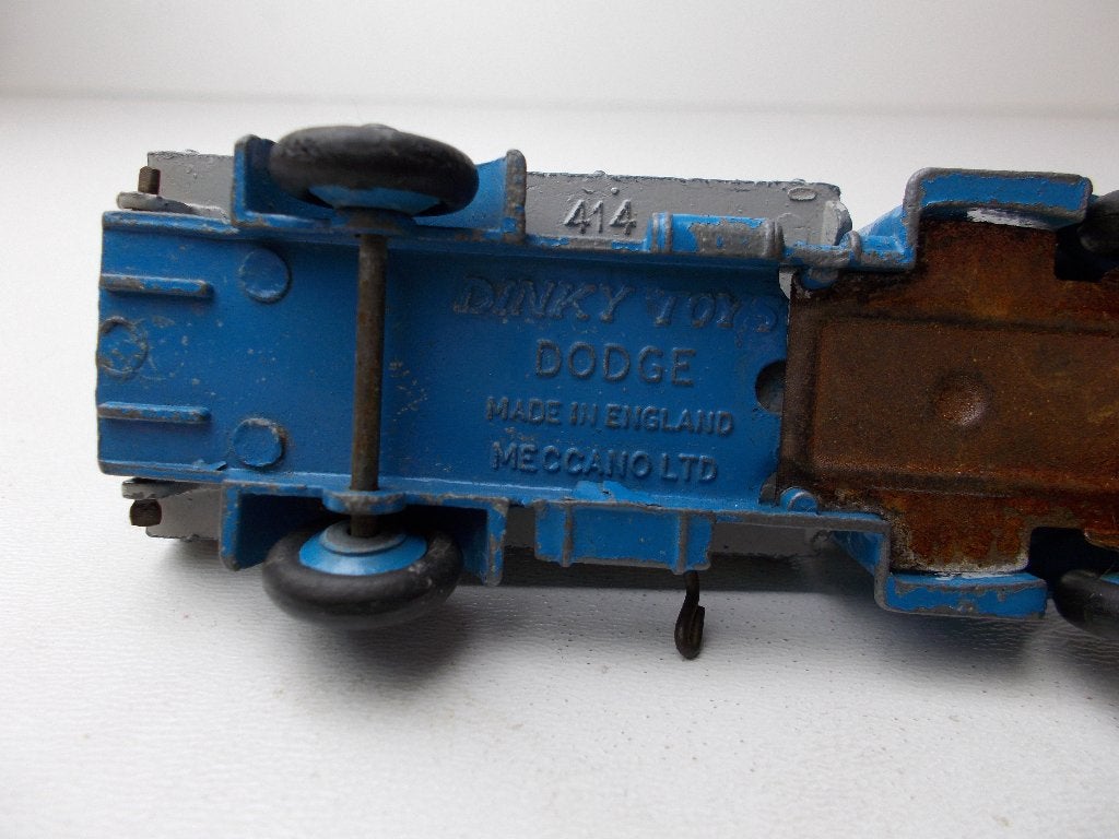 1954 Dinky Toys 414 DODGE REAR TIPPING WAGON (Blue) -A-, Ophalen of Verzenden, Gebruikt, Bus of Vrachtwagen, Dinky Toys