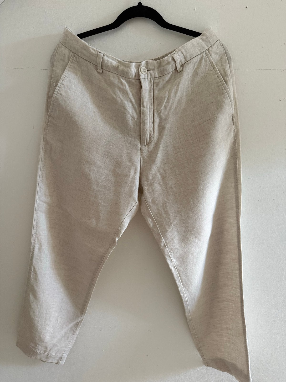 Zara linnen broek beige maat L heren, Ophalen of Verzenden, Zo goed als nieuw, Beige