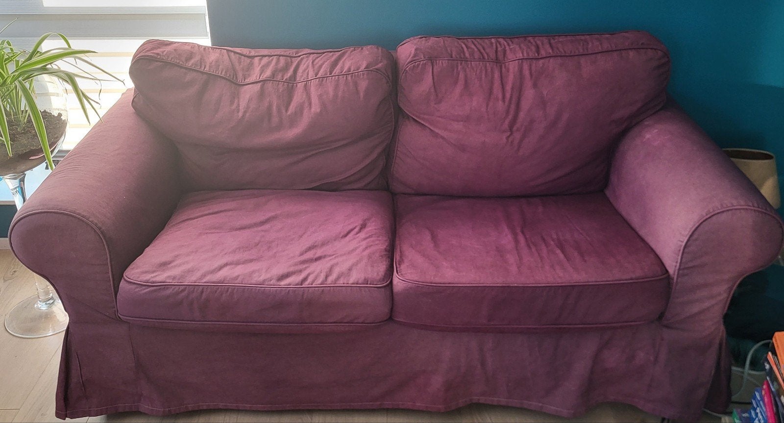 paarse 2 zitbank, type ektorp, Ophalen, Gebruikt, 150 tot 200 cm, Tweepersoons