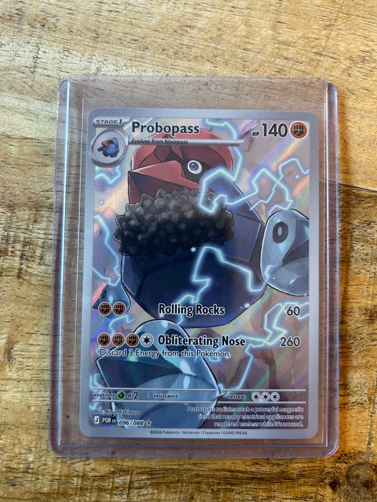 Probopass Pokémon Kaart - 096/088 - Foil, Ophalen of Verzenden, Zo goed als nieuw, Losse kaart, Foil