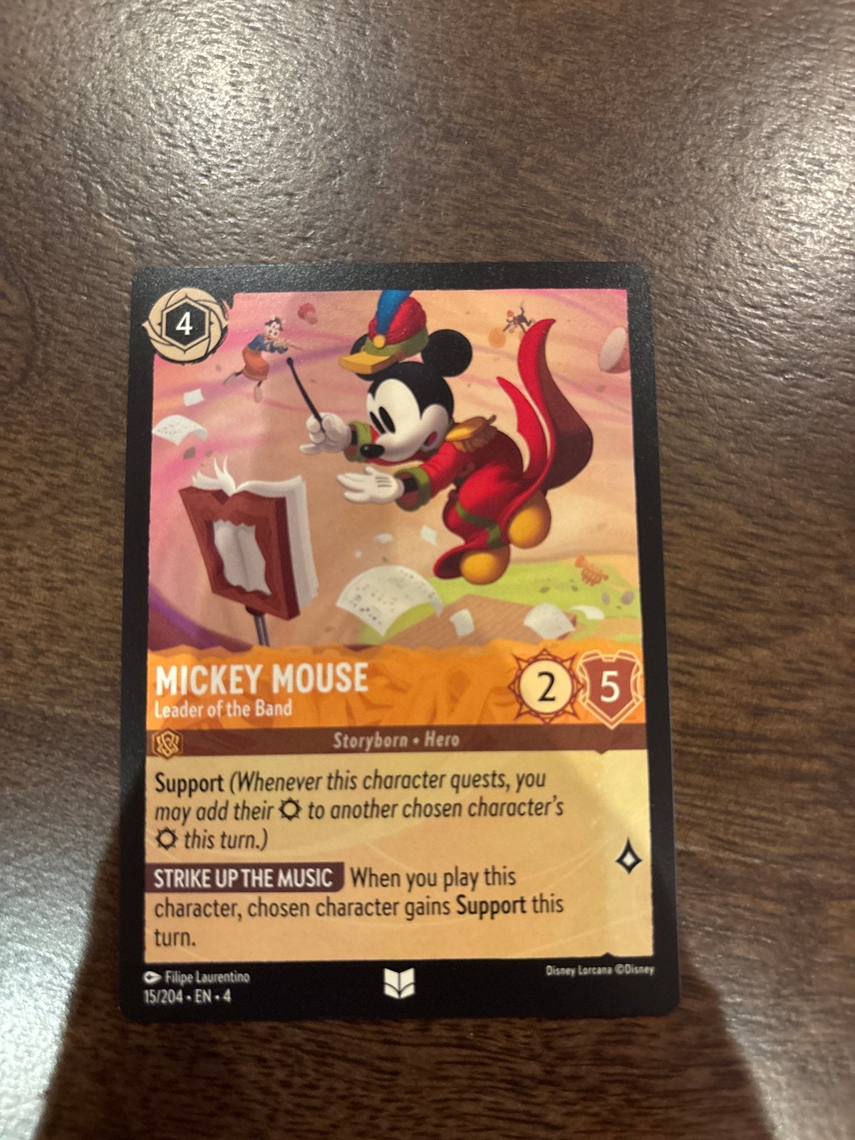 Mickey Mouse Leader of the Band Disney Lorcana Kaart, Ophalen of Verzenden, Mickey Mouse, Nieuw