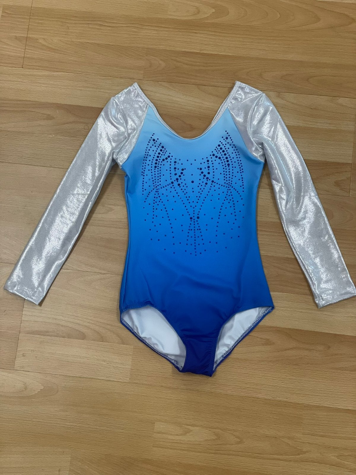 Nieuw blauw/wit turnpak - maat 176/182, Sport en Fitness, Turnen, Blauw, Nieuw, Ophalen of Verzenden, Turnpak(je)