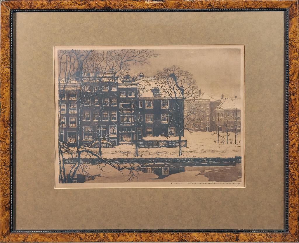 Reguliersgracht Amsterdam - Kunstenaar: Cornelis Brandenburg, Antiek en Kunst, Kunst | Etsen en Gravures, Ets, Stadsgezicht, Ophalen of Verzenden