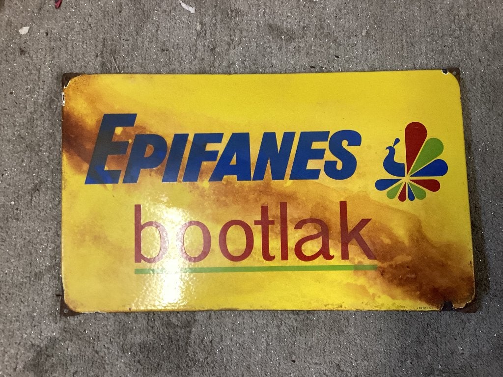 Emaillebord, Verzamelen, Ophalen of Verzenden, Gebruikt, Reclamebord