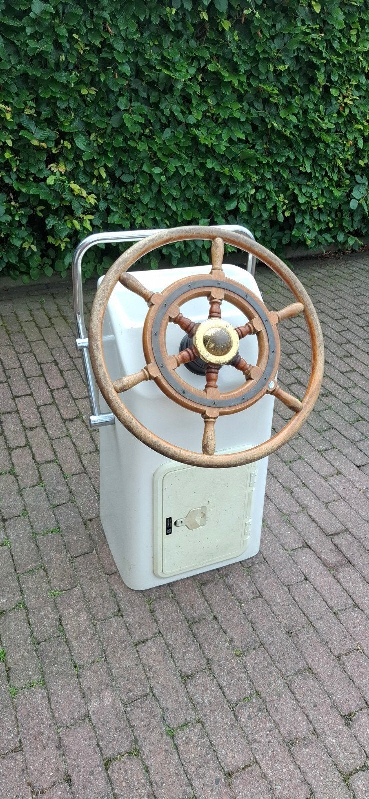 Stuurstand met houten stuurwiel, Ophalen of Verzenden, Gebruikt