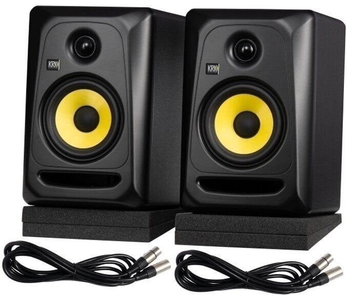 KRK Rokit Classic 5 Studio Monitoren met Kabels & Foam, Gebruikt, 60 tot 120 watt, Front, Rear of Stereo speakers, Ophalen