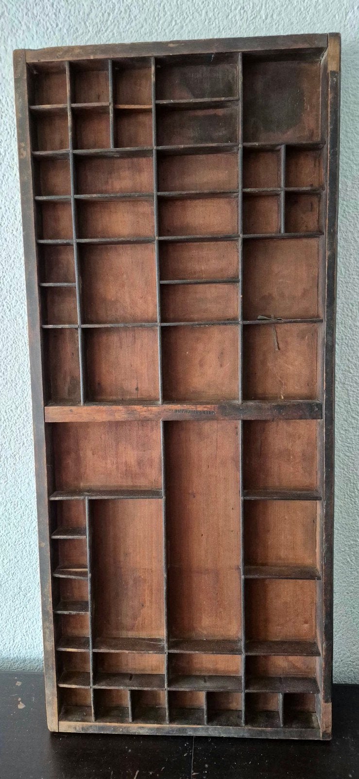 Antieke houten letterbak - Vintage drukkerij lade, Ophalen