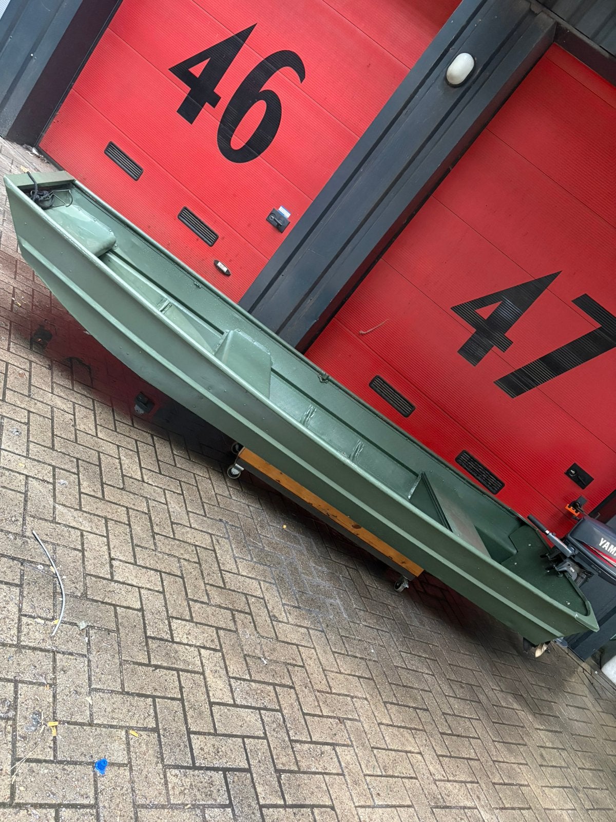 Aluminium platbodem 5 pk yamaha, Watersport en Boten, Ophalen of Verzenden, Zo goed als nieuw, Aluminium