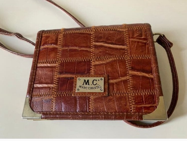 design leren schoudertasje- M.C. - Marc Chantal - zgan, Sieraden, Tassen en Uiterlijk, Tassen | Damestassen, Ophalen of Verzenden