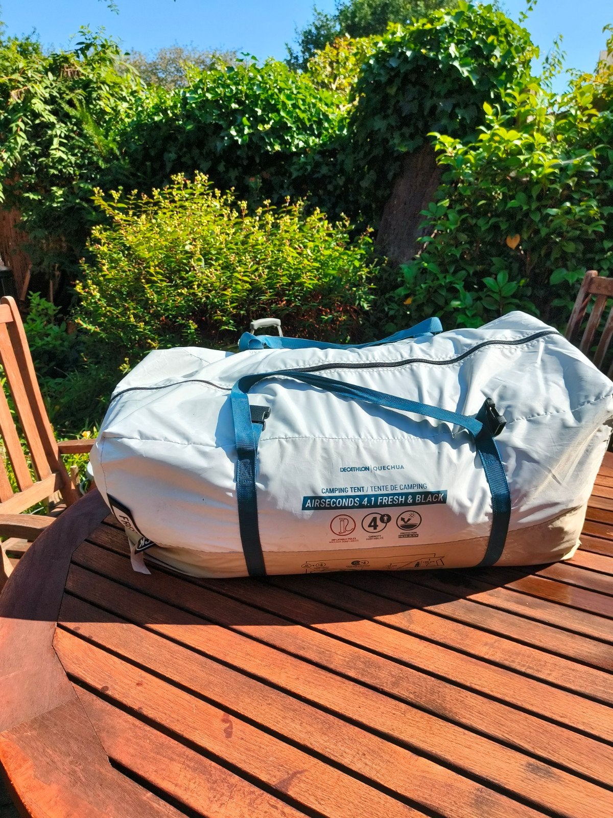 Quechua Airseconds 4.1 Fresh & Black opblaasbare tent, Ophalen
