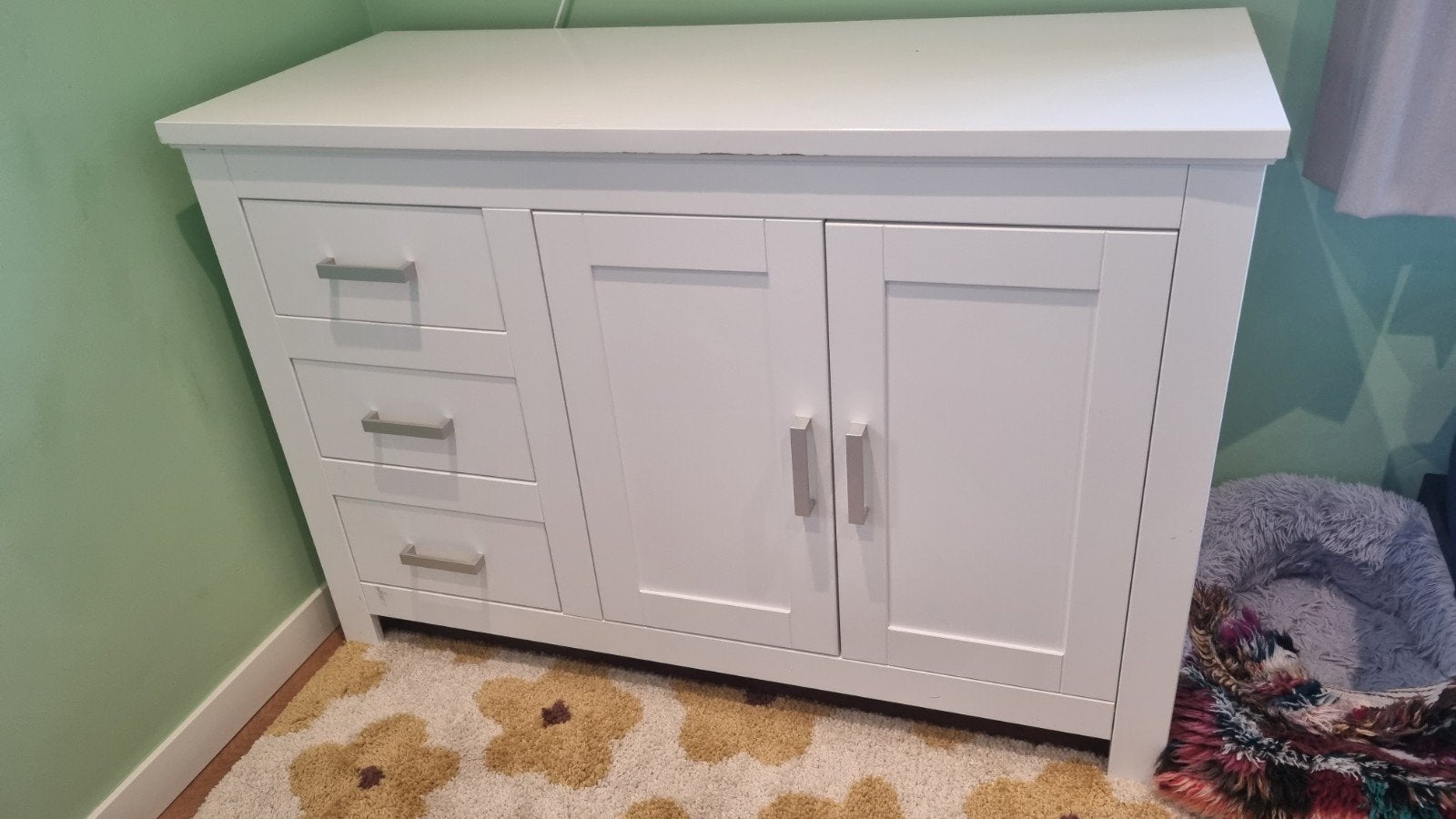 Witte baby commode met lades en kastruimte, Ophalen, 50 tot 70 cm, 100 cm of meer, Zo goed als nieuw