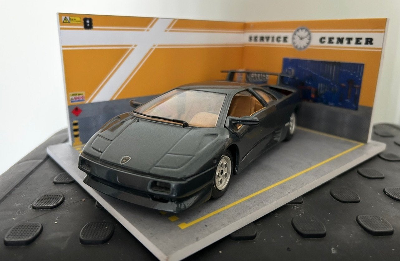 Lamborghini Diablo modelauto - Grijs/Zwart, Ophalen of Verzenden, Gebruikt, Overige merken