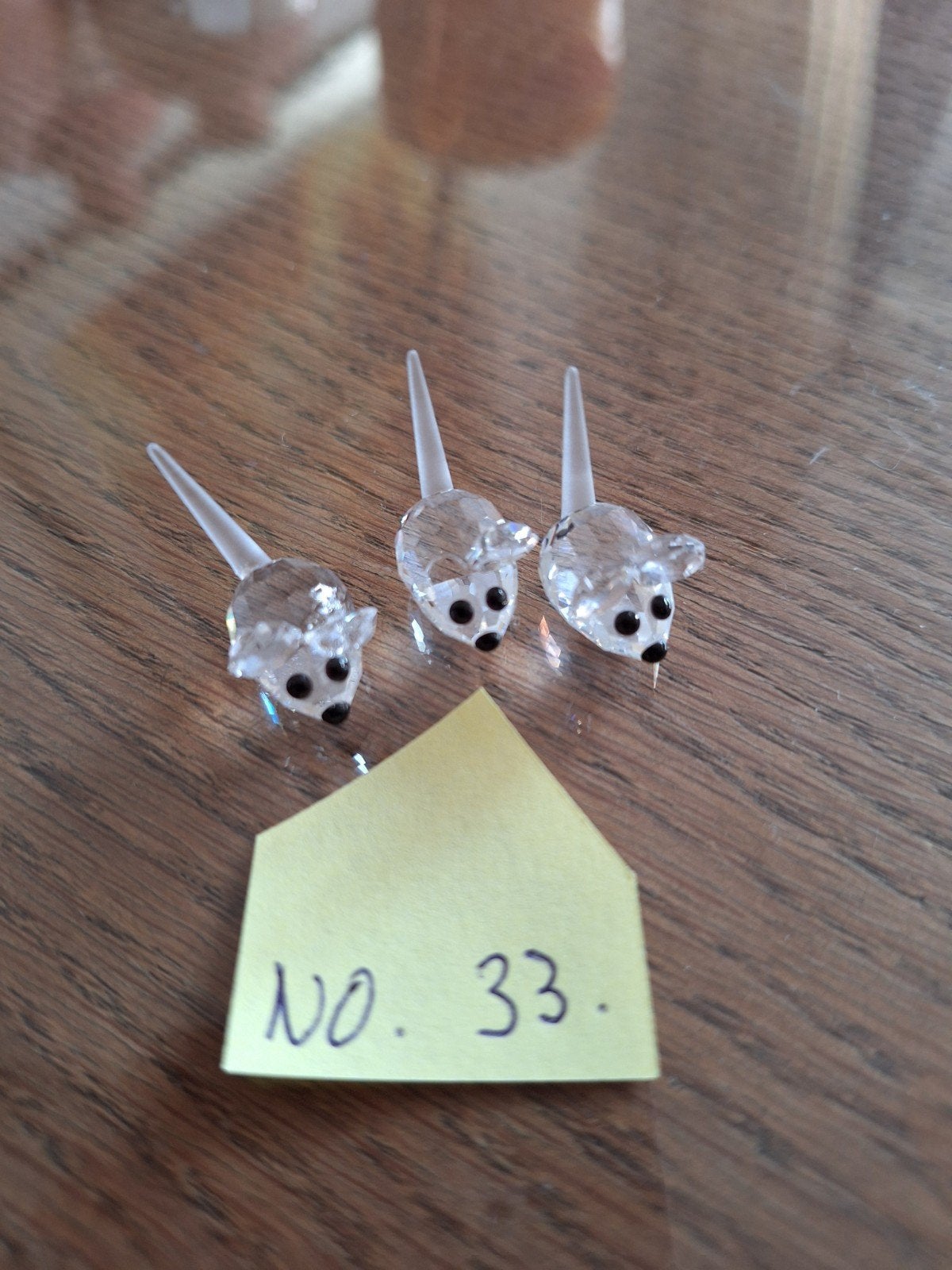 Set van 3 kristallen muizen decoratie, Ophalen of Verzenden, Gebruikt