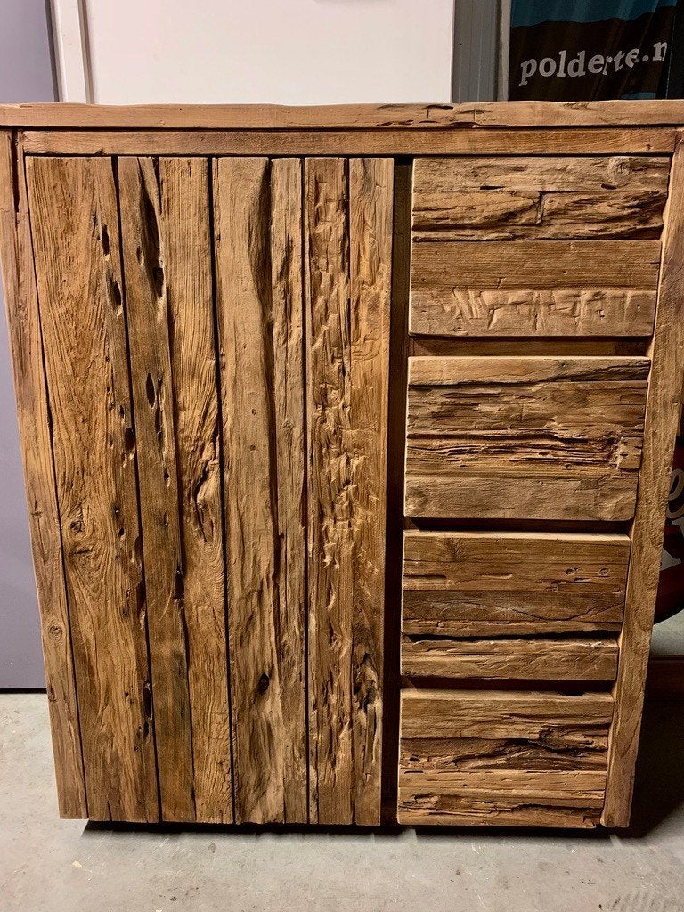 Spekkast extra grof teak, kast, stoer hout, meidenkast, 100 tot 150 cm, 100 tot 150 cm, Teakhout, Nieuw