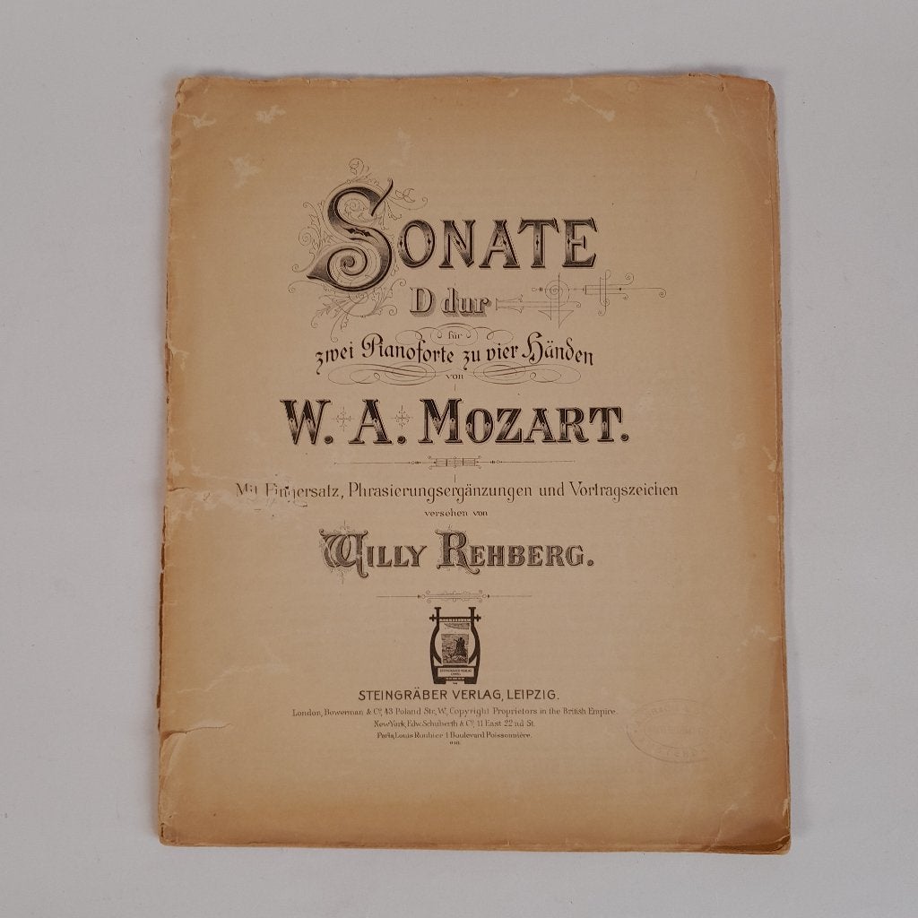 Mozart Sonate D dur voor twee Pianofortes - bladmuziek, Muziek en Instrumenten, Gebruikt, Klassiek, Ophalen of Verzenden, Artiest of Componist